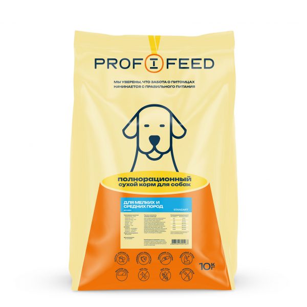 Корм «Profifeed» для собак мелких и средних пород, мешок 17 кг