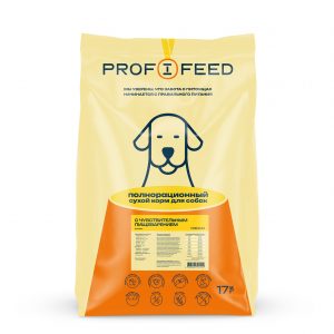 Корм «Profifeed» для собак с чувствительным пищеварением, мешок 17 кг